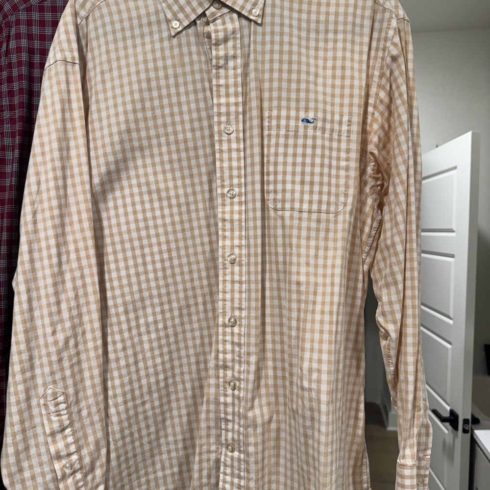 Men's Beige Checkered Shirt